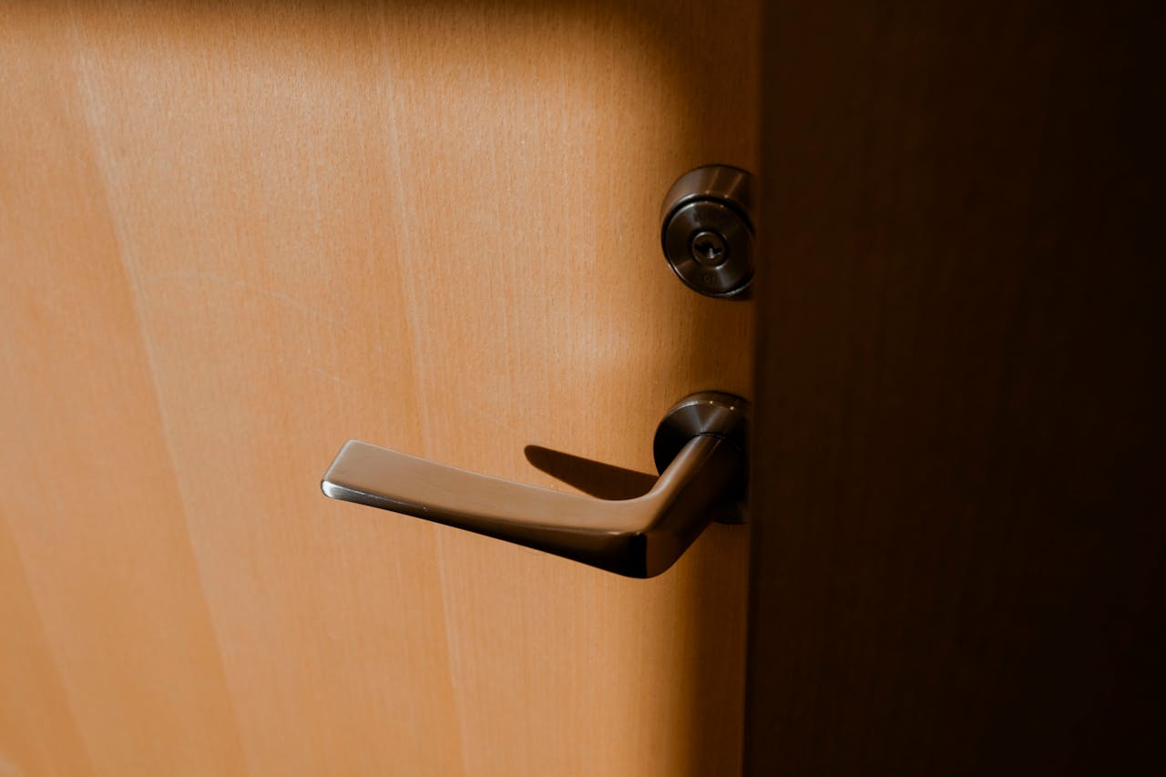 Close-up photo of a door handle