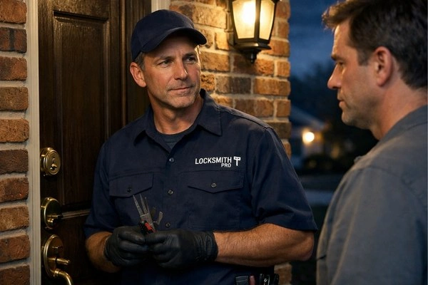 Locksmith refusing suspicious unlock request.